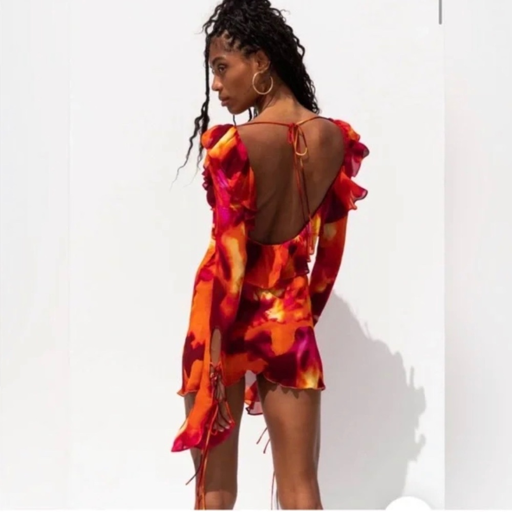 Rat & Boa Dali Fantini Printed Long Sleeve Mini Dress size small